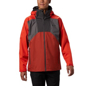 Columbia Muške Jakne - Rain Scape Big Sive Crvene | GHES-14326